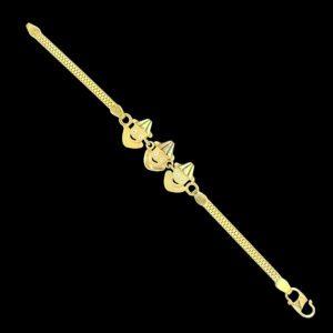 Playful Trio Face Gold Kids Bracelet