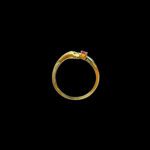 Elegant Gold Ring with Pink Stone & Diamonds