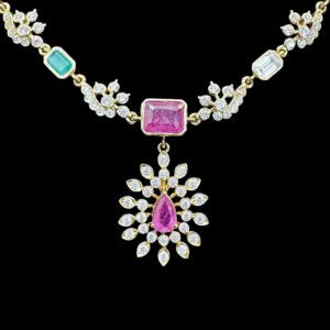 Regal Navratna Gold Necklace II