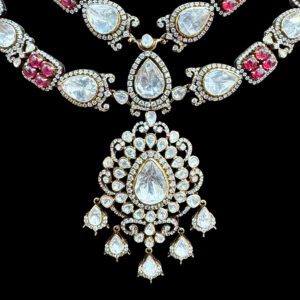 Regal Polki Diamond & Ruby Layered Necklace