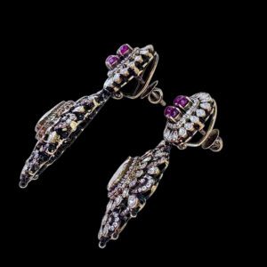Ethereal Polki Diamond & Ruby Drop Earrings
