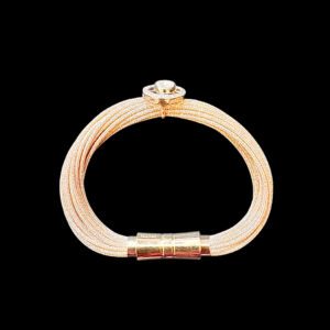 Dainty Rose Gold Polki Diamond Mesh Bracelet
