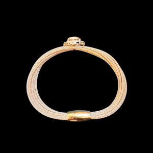 Radiant Rose Gold Polki Diamond Mesh Bracelet