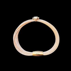 Ethereal Rose Gold Polki Diamond Mesh Bracelet