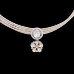 Graceful Polki Diamond Floral Rose Gold Choker