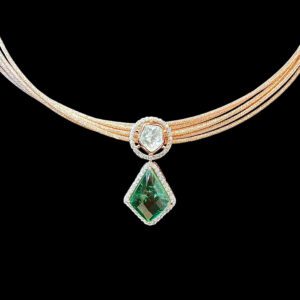 Ethereal Emerald & Polki Diamond Rose Gold Choker