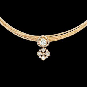 Regal Polki Diamond Floral Rose Gold Choker