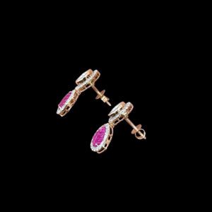 Regal Carved Ruby & Polki Drop Earrings