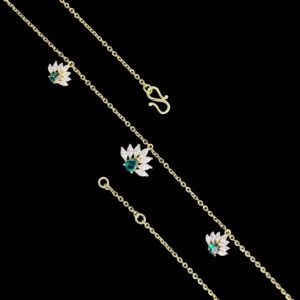 Regal Emerald & Diamond Lotus Necklace