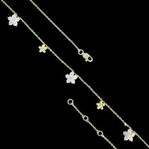 Radiant Diamond & Gold Floral Necklace