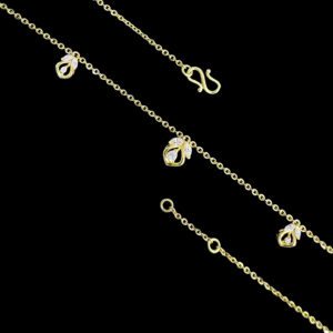 Ethereal Diamond & Gold Leaf Drop Necklace