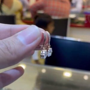 Radiant Diamond Solitaire Drop Earrings