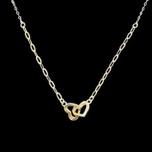 Graceful Gold Twin Heart Necklace