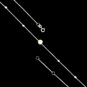 Dainty Silver Beaded Station Chain