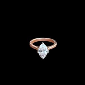 Regal Round Diamond White Gold Band Ring
