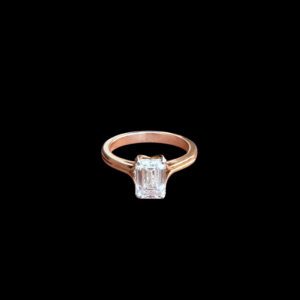 Classic Round Diamond Two-Tone Gold Band Ring