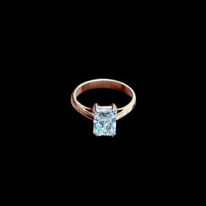 Radiant-Cut Diamond Rose Gold Solitaire Ring