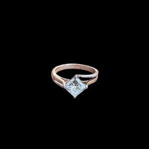 Classic Princess-Cut Diamond White Gold Solitaire Ring