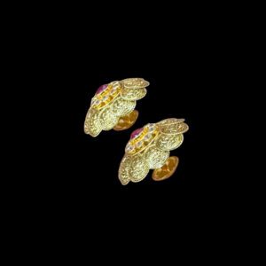 Regal Lakshmi Kasu & Ruby Stud Earrings