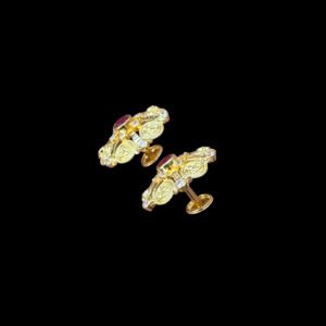 Divine Lakshmi Kasu Antique Gold Stud Earrings
