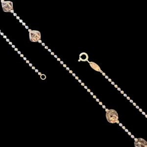 Radiant White Gold Faceted Bead Necklace