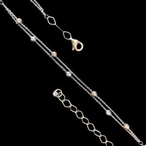 Elegant Two-Tone Gold & Rose Floral Bead Chain