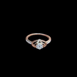 Elegant Rose Gold Diamond Halo Ring