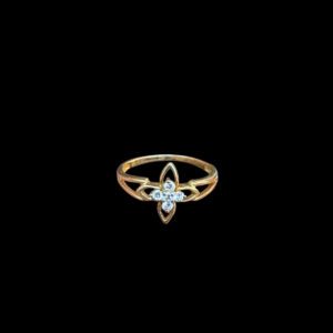 Dainty Diamond Clover Gold Ring