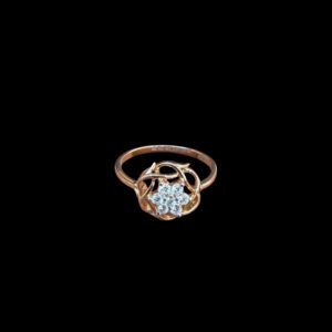 Elegant Rose Gold Diamond Floral Ring