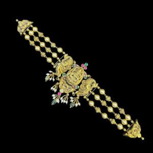 Divine Lakshmi Antique Gold Pearl Choker II