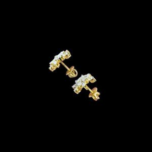 Ethereal Diamond Marquise Floral Spray Stud Earrings