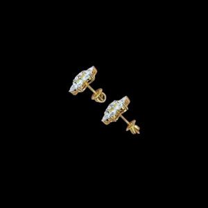 Classic Diamond Seven-Stone Floral Stud Earrings