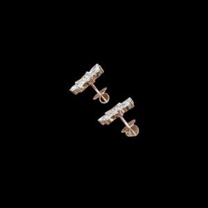 Ethereal Diamond Marquise Six-Petal Flower Stud Earrings