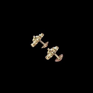 Ornate Diamond Teardrop Chandbali Stud Earrings
