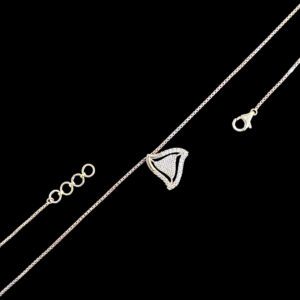 Radiant Diamond PavÃ© Folded Heart Pendant Necklace