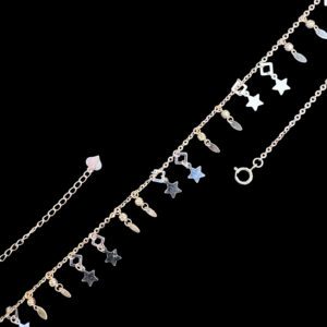 Whimsical Tricolour Gold Star & Kite Charm Necklace