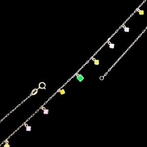 Playful Multicolour Enamel Clover Charm Necklace