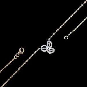 Radiant Diamond Oval Trio Cluster Necklace