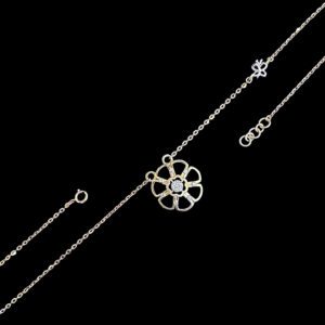 Whimsical Diamond Floral Wheel Gold Necklace