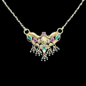 Divine Lakshmi Black Diamond Bead Necklace