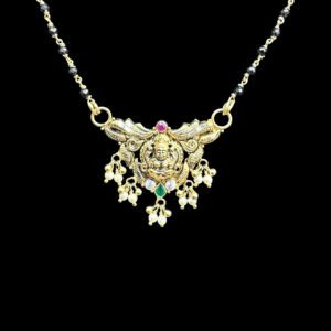 Divine Lakshmi Antique Gold Black Bead Mangalsutra