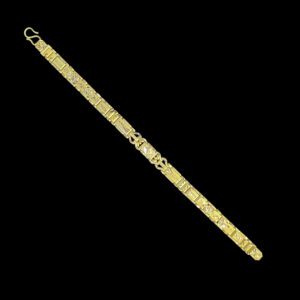 Classic Two-Tone Gold Bar Link Bracelet
