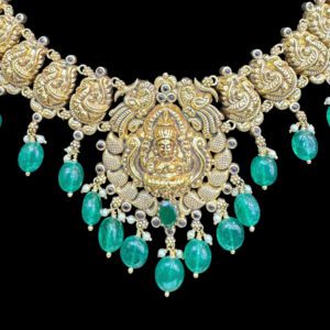 Divine Lakshmi Antique Gold Beryl Bead Necklace