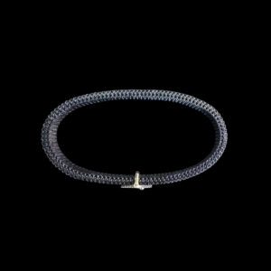 Regal Paduka Diamond & Black Bead Bracelet