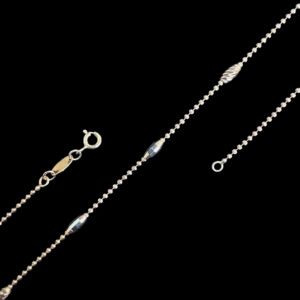 Dainty Silver Beaded Station Chain Necklace