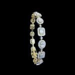 Radiant Diamond Cluster White Gold Bangle