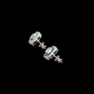 Classic Diamond Square Halo Stud Earrings