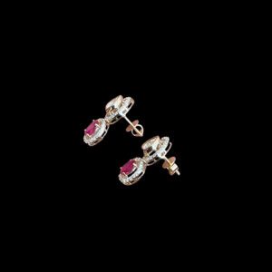 Regal Ruby & Polki Diamond Drop Earrings