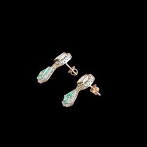 Divine Polki Diamond & Emerald Kite Earrings