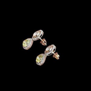Ethereal Polki Diamond & Yellow Pear Earrings